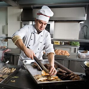 Chef cooking at a restaurant